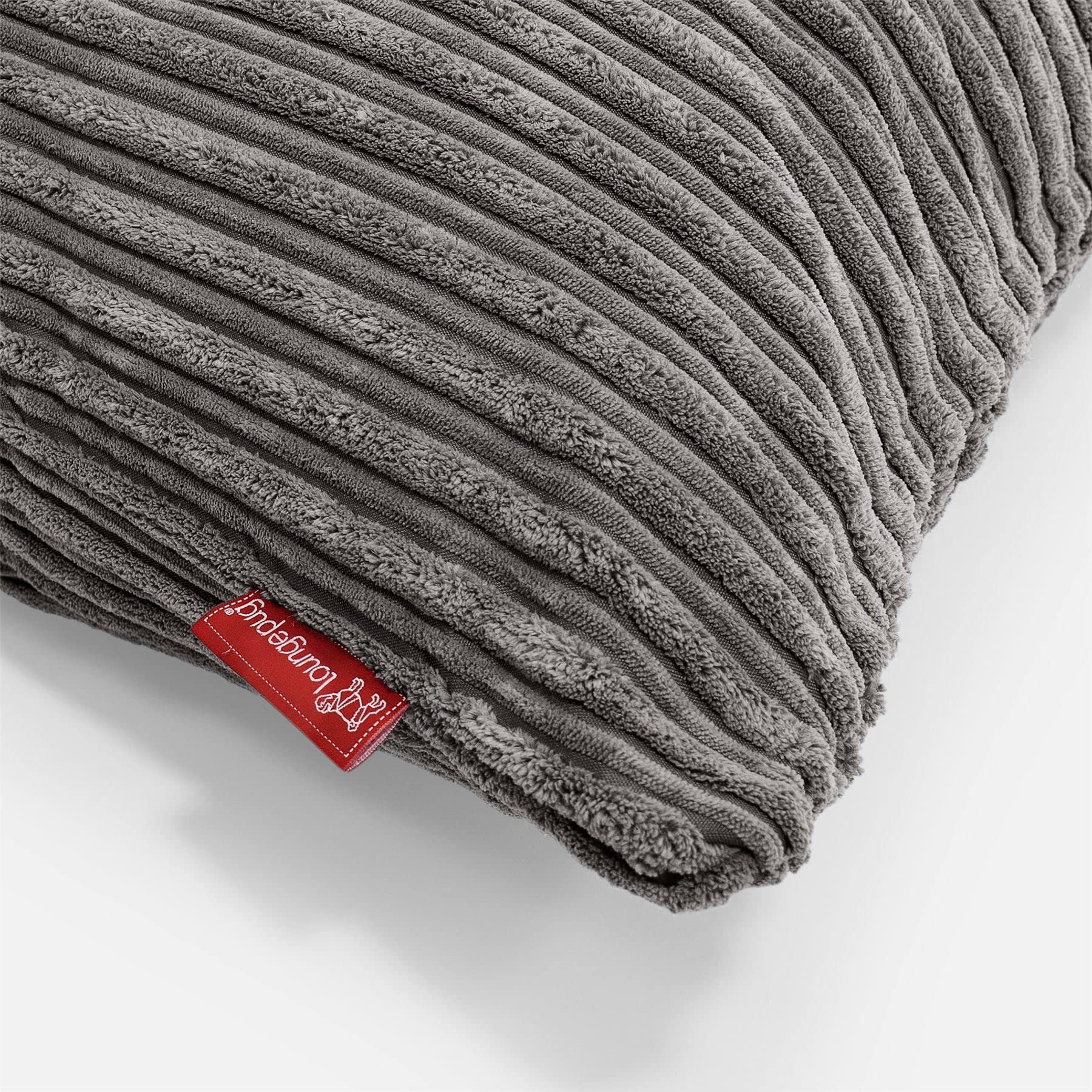 Lounge Pug Coussin Géant 40x70 cm CloudSac 50 en Velours Côtelé - Grand Coussin de canapé, Mémoire de Forme, Coussin pour Chambre, canapé, Chaise, lit - Anthracite