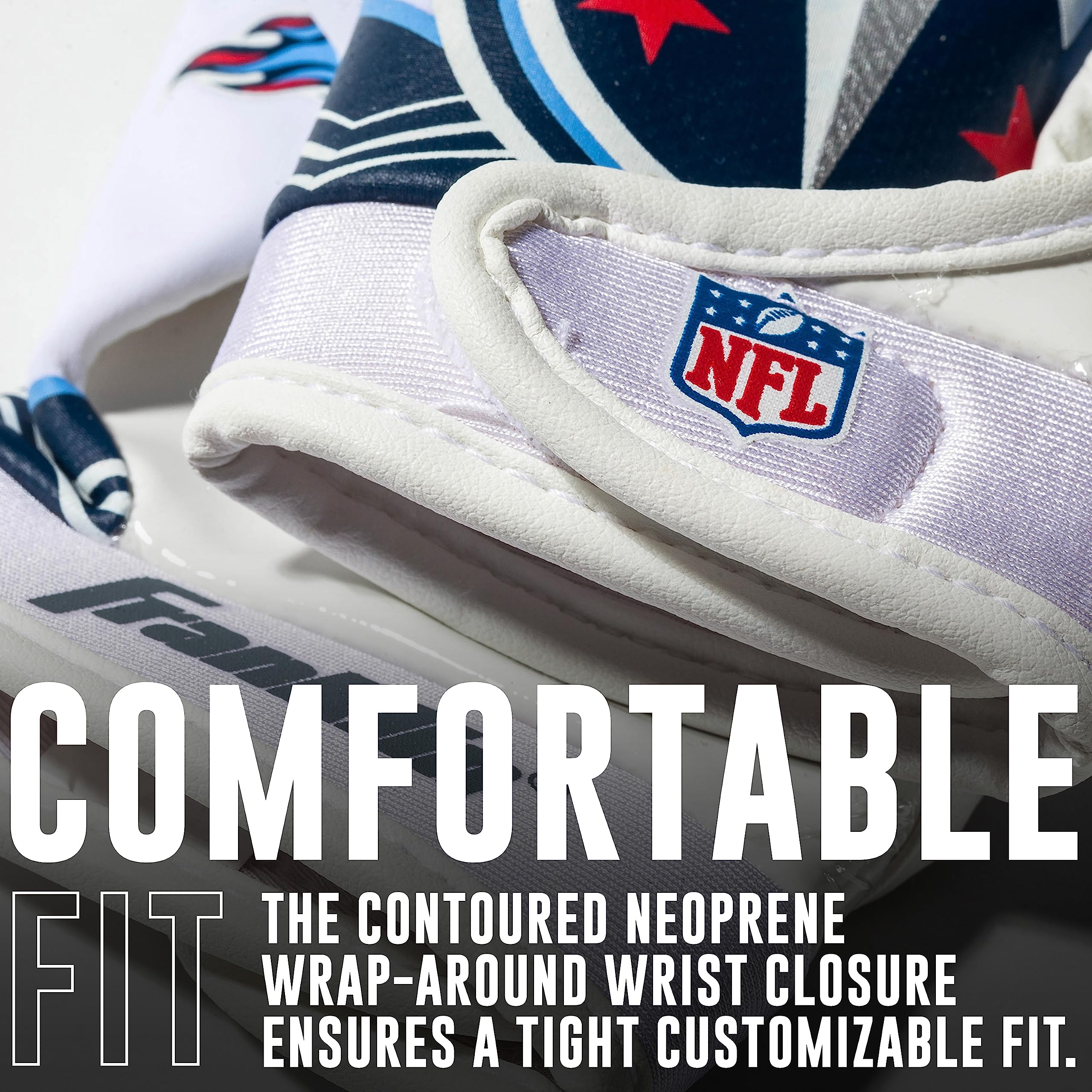 Franklin Sports Coppia di guanti da calcio americani per bambini NFL con logo della squadra NFL e palmo in silicone