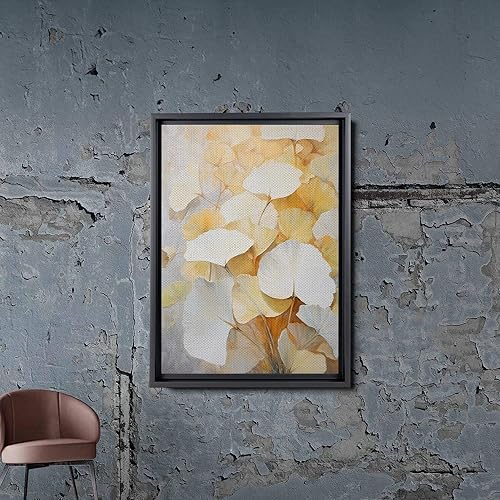 Miniatura 2 de Original Ginkgo biloba Print On Canvas, Modern Textured Gold Wall Art, Abstract Gold Leaves Print, Living room Wall Decor, Modern Wall Art Canvas,