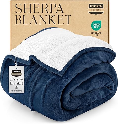 Miniatura 42 de Utopia Bedding - Manta sherpa de tamaño decorativo [negro, 50 x 60 pulgadas], manta reversible de vellón gruesa y cálida de 480 GSM, para cama