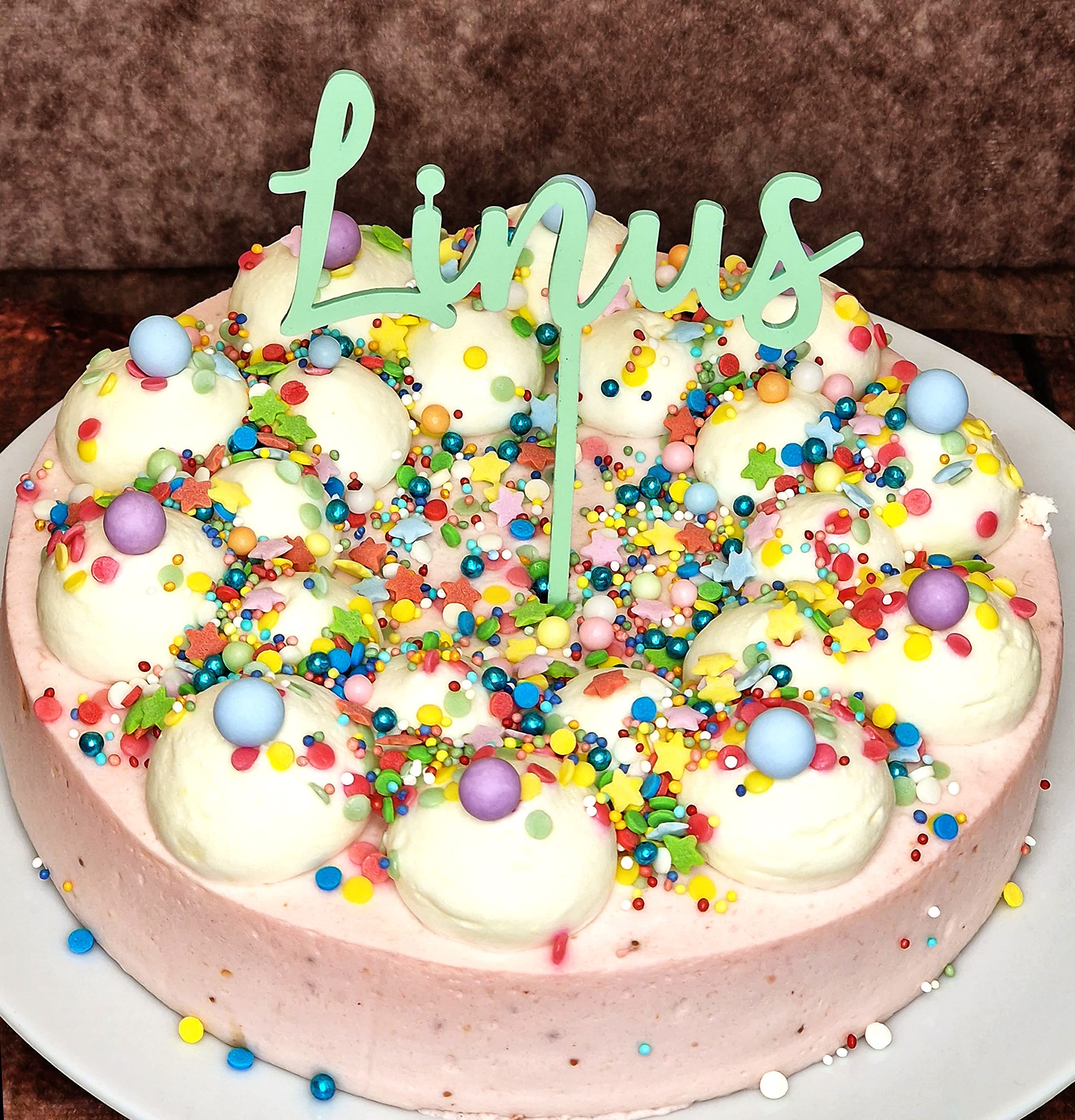 Windeltorte Pamperstorte mit Sigikid Strick-Schnuffeltuch personalisiert als Geschenk zur Geburt oder Taufe mit Namen des Babys Frosch (grün)