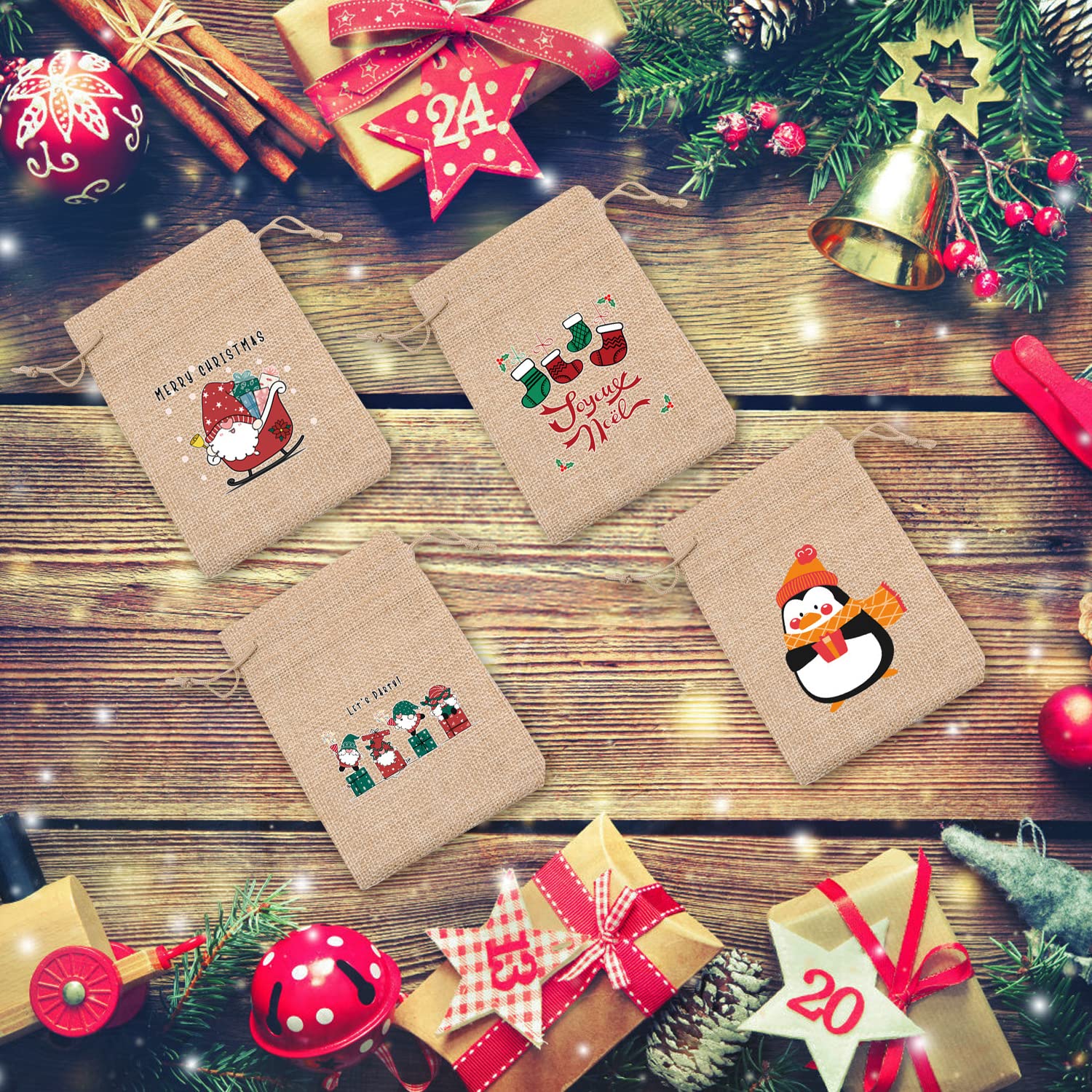 20/10pc Scatola di caramelle di Natale Sacchetto regalo di carta