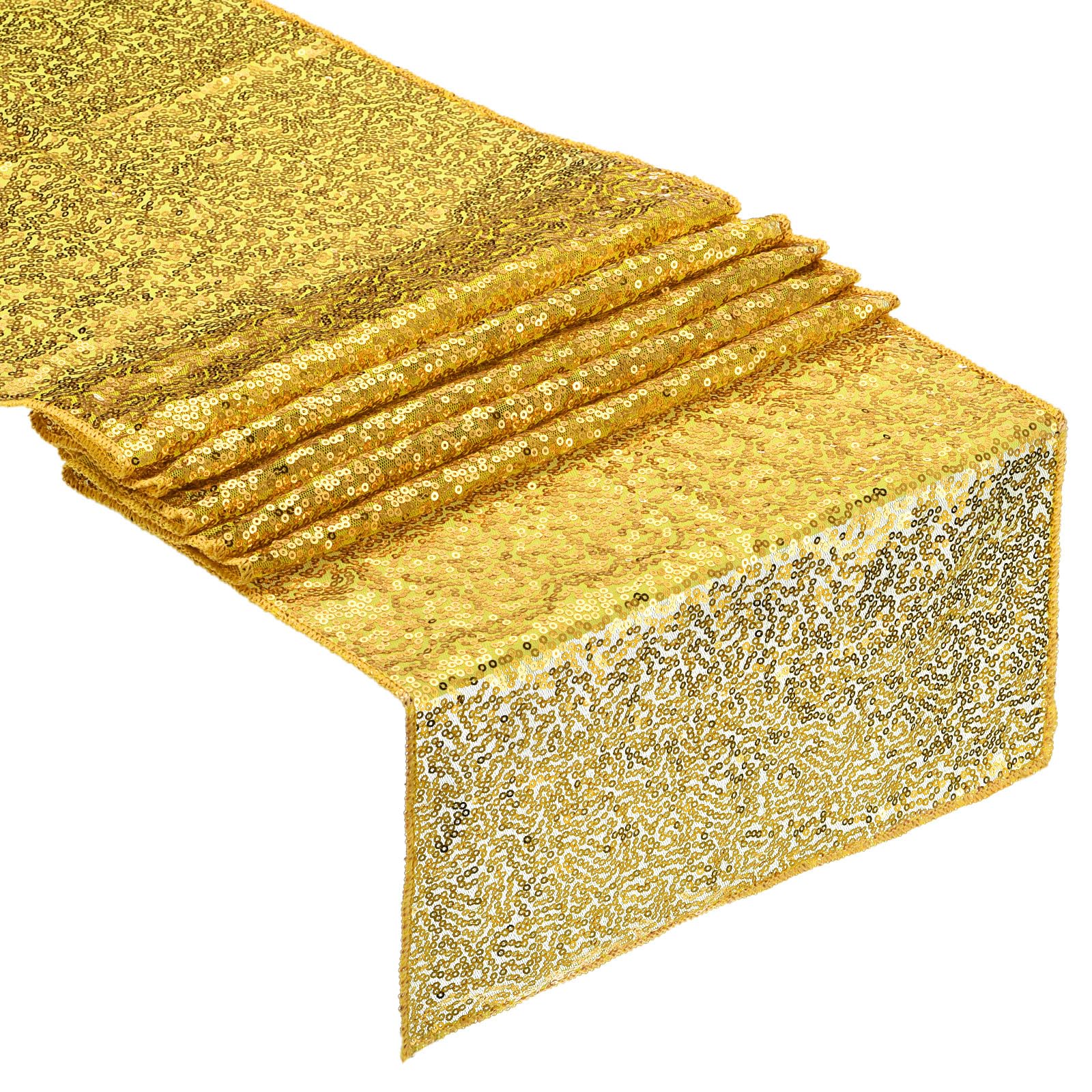 ゴー ルド テーブルランナー 長い輝くスパンコール テーブルランナー