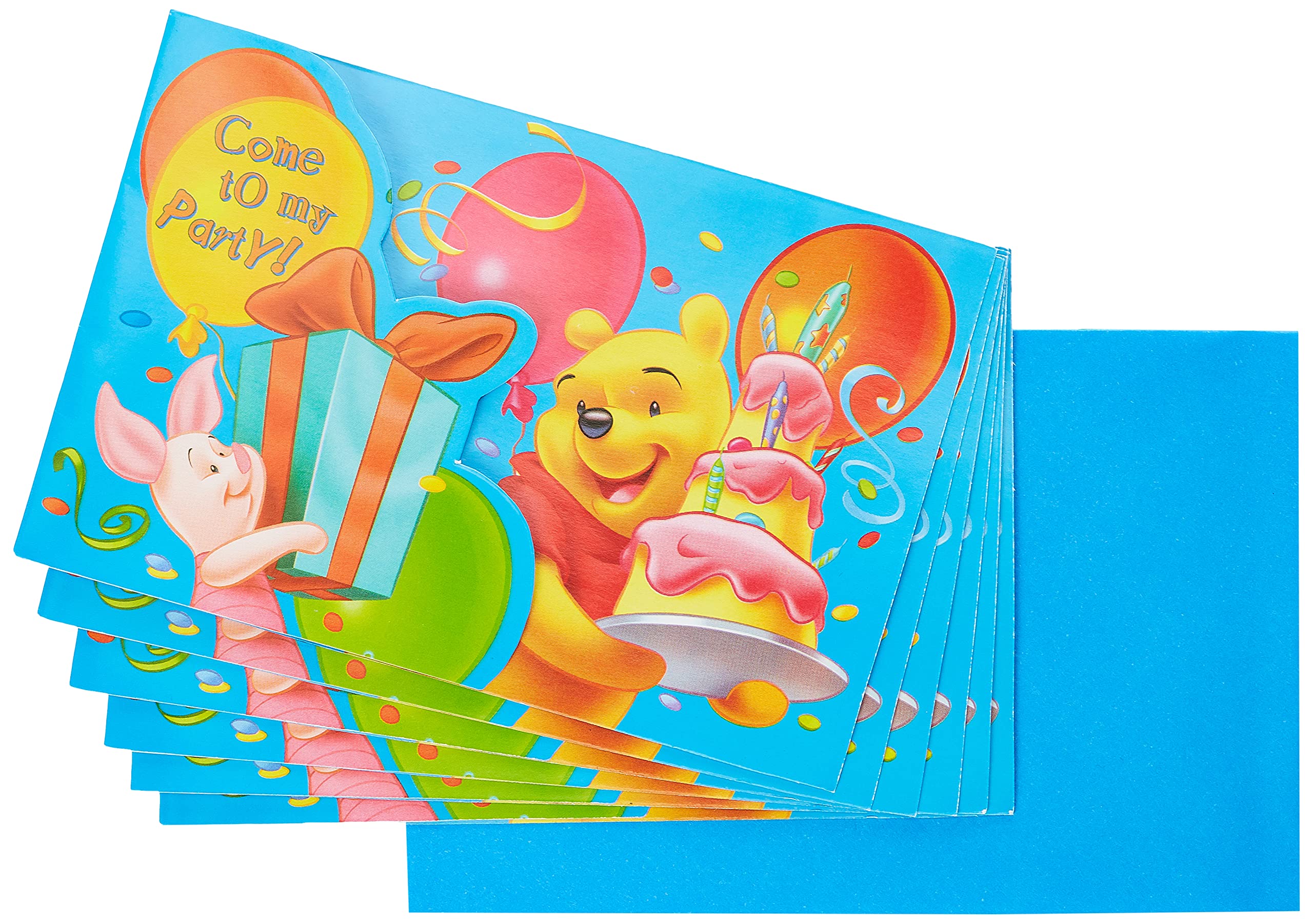 DisneyProcos Winnie The Pooh Diecut Invitation And Envelopes - 6 Pieces Multi
