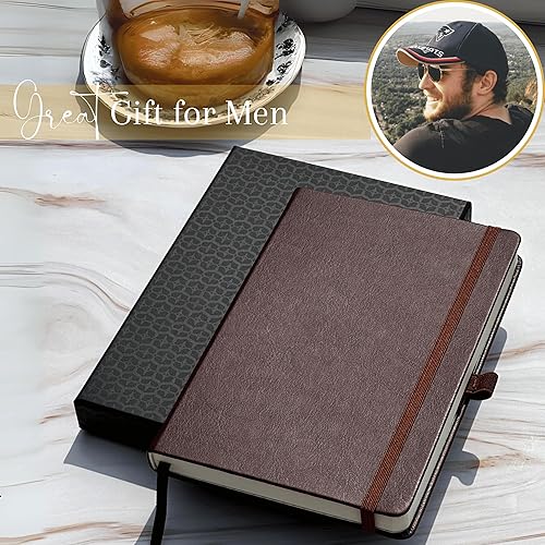 Miniatura 2 de SETTINI Cuaderno rayado  A5 192 páginas rayadas, diarios de cuero de tapa dura para mujeres, hombres, escritura y cuadernos para el trabajo, papel