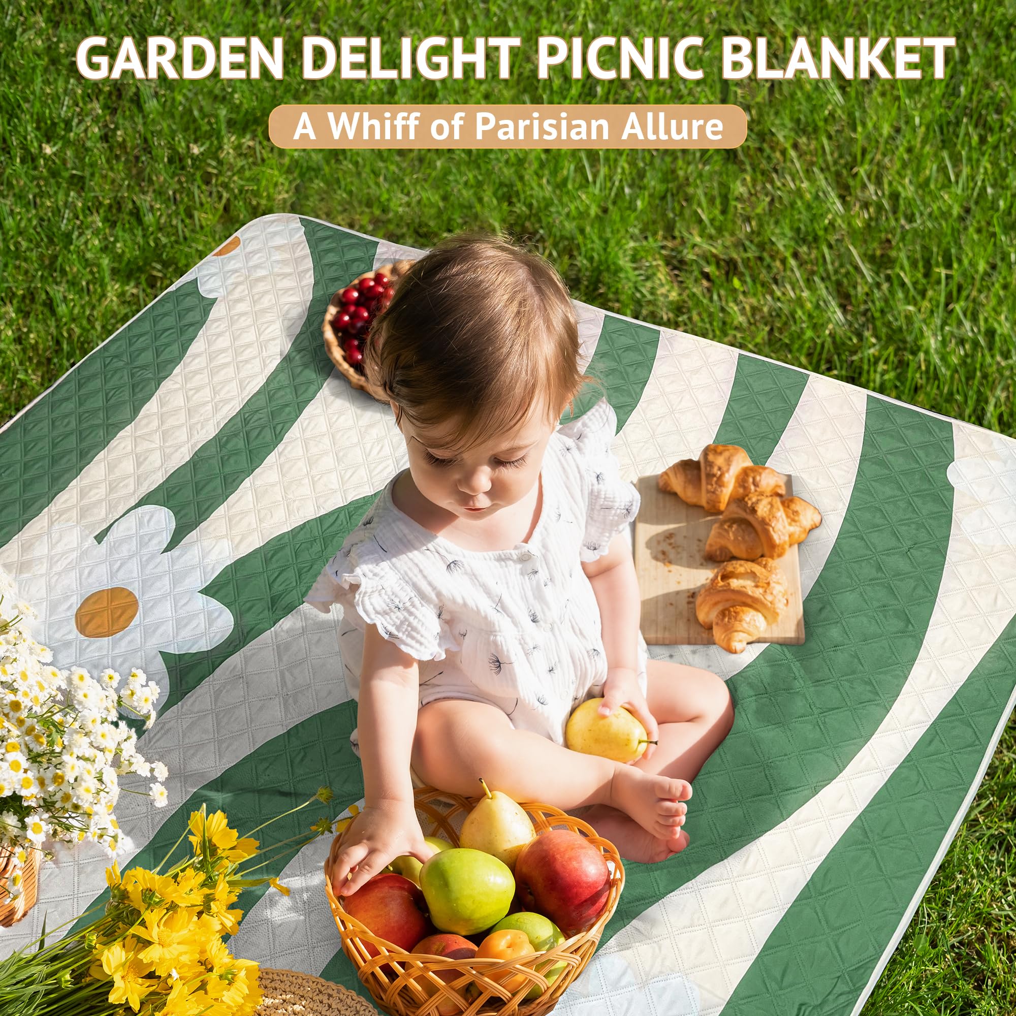 LARUTAN Coperta da spiaggia, impermeabile e lavabile, coperta da picnic portatile con tracolla, perfetta per spiaggia e picnic, 200 x 300 cm