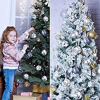 Vista 6 de Cindeer 6 bolas de porcelana china azul y blanca de 2.4 pulgadas, adorno de porcelana a granel de cerámica para Año Nuevo, decoración para fiesta