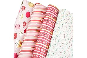 Plum Designs First Birthday Wrapping Paper for Girl