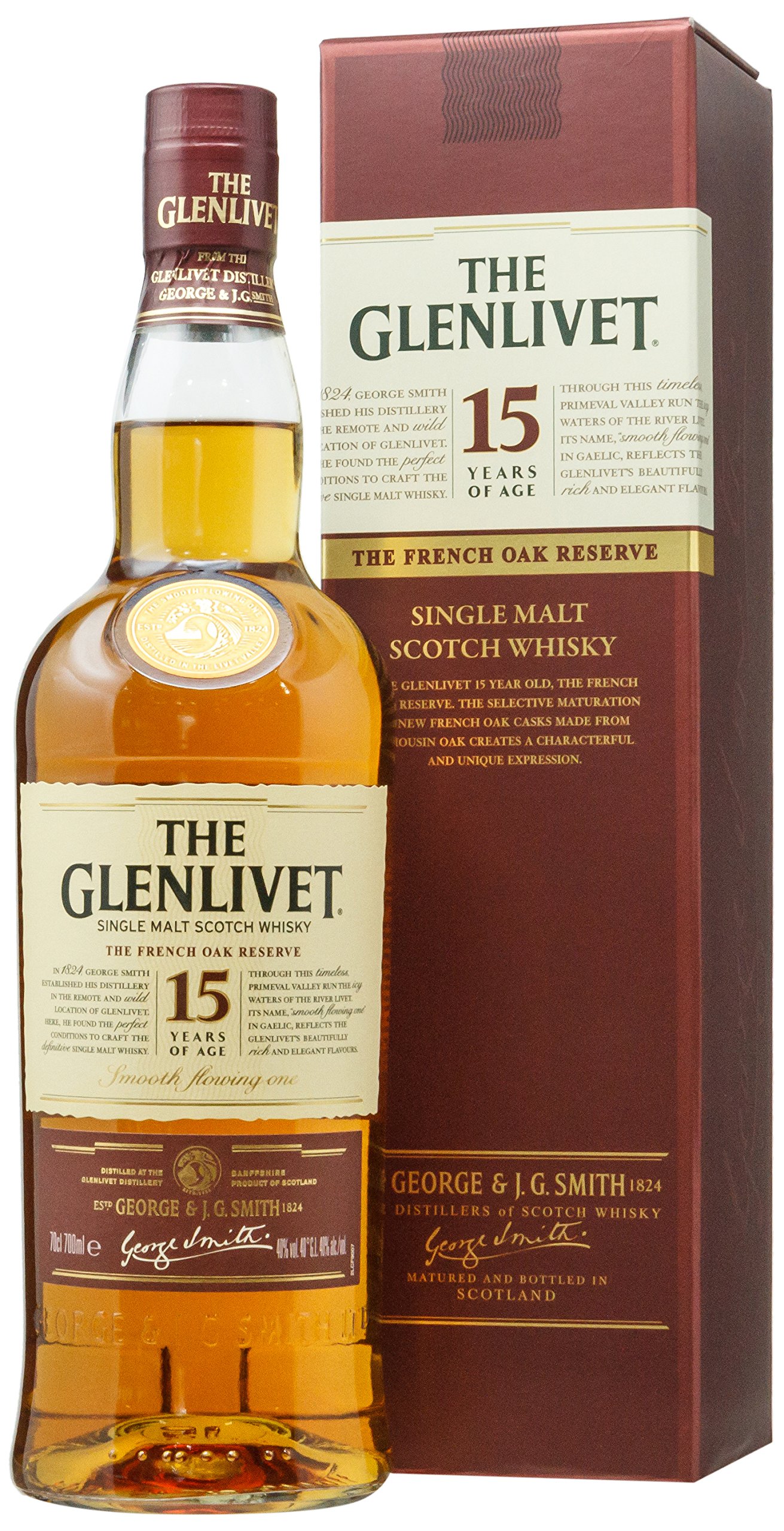 The Glenlivet 15 Year Old Scotch Whisky Bottle, 700ml