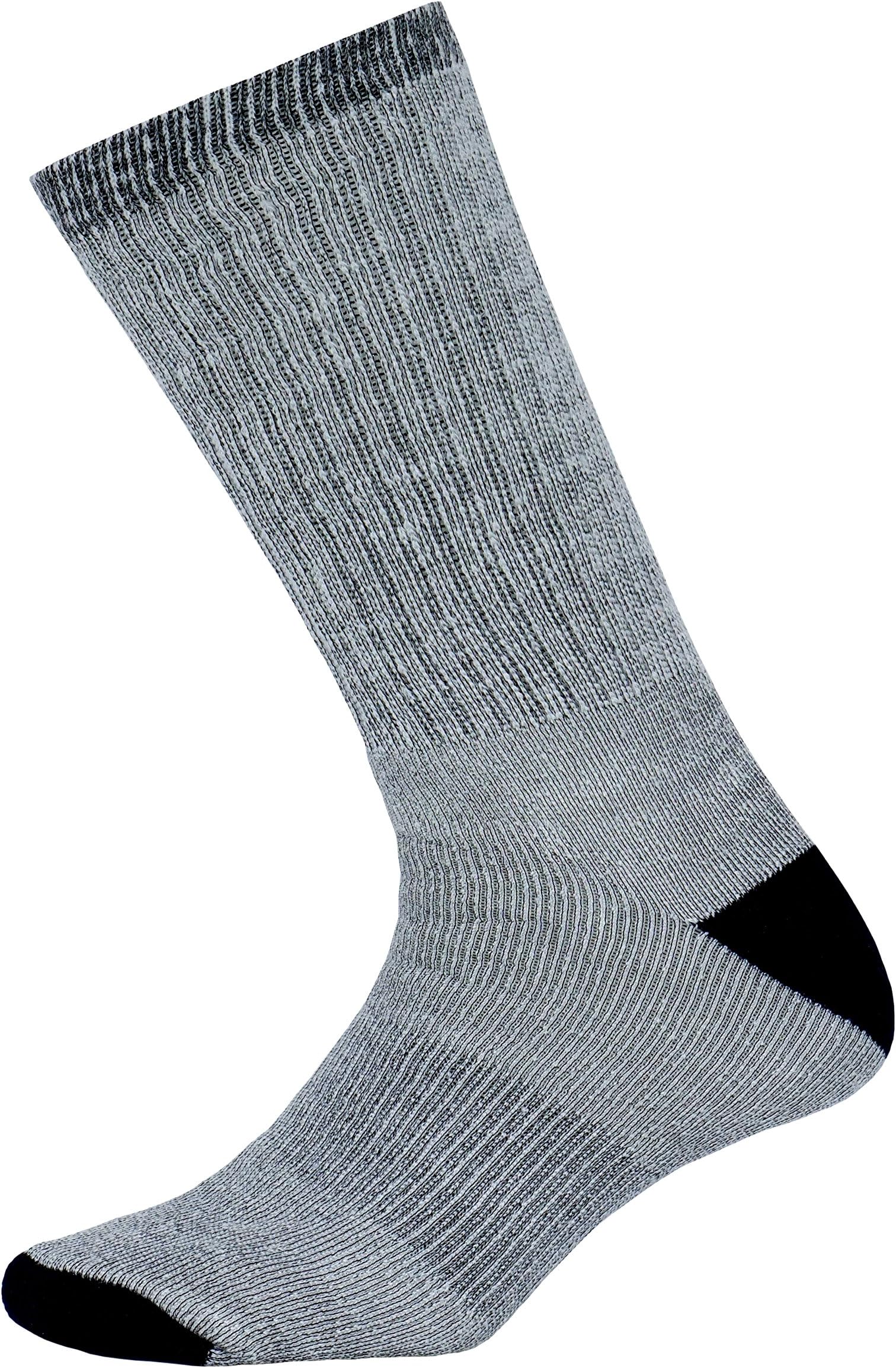6 Pair Mens 68% Merino Wool Hiking Sock 8-12 Grey