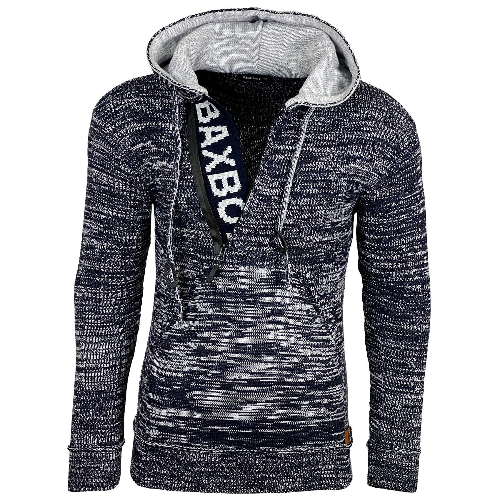 Pull homme en maille à capuche Subliminal Mode BX277 - 7