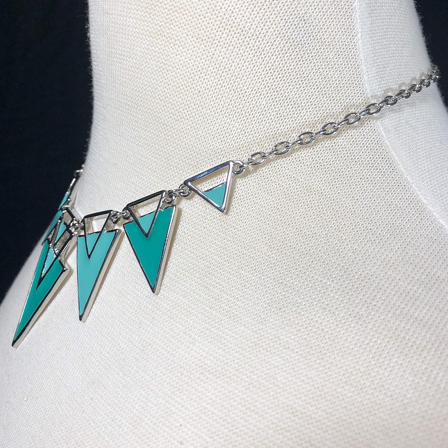 Gypsy Jewels Chunky Big Bold Statement Unique Funky Large Necklace & Earrings Set (Aqua Teal Blue Silver Tone)