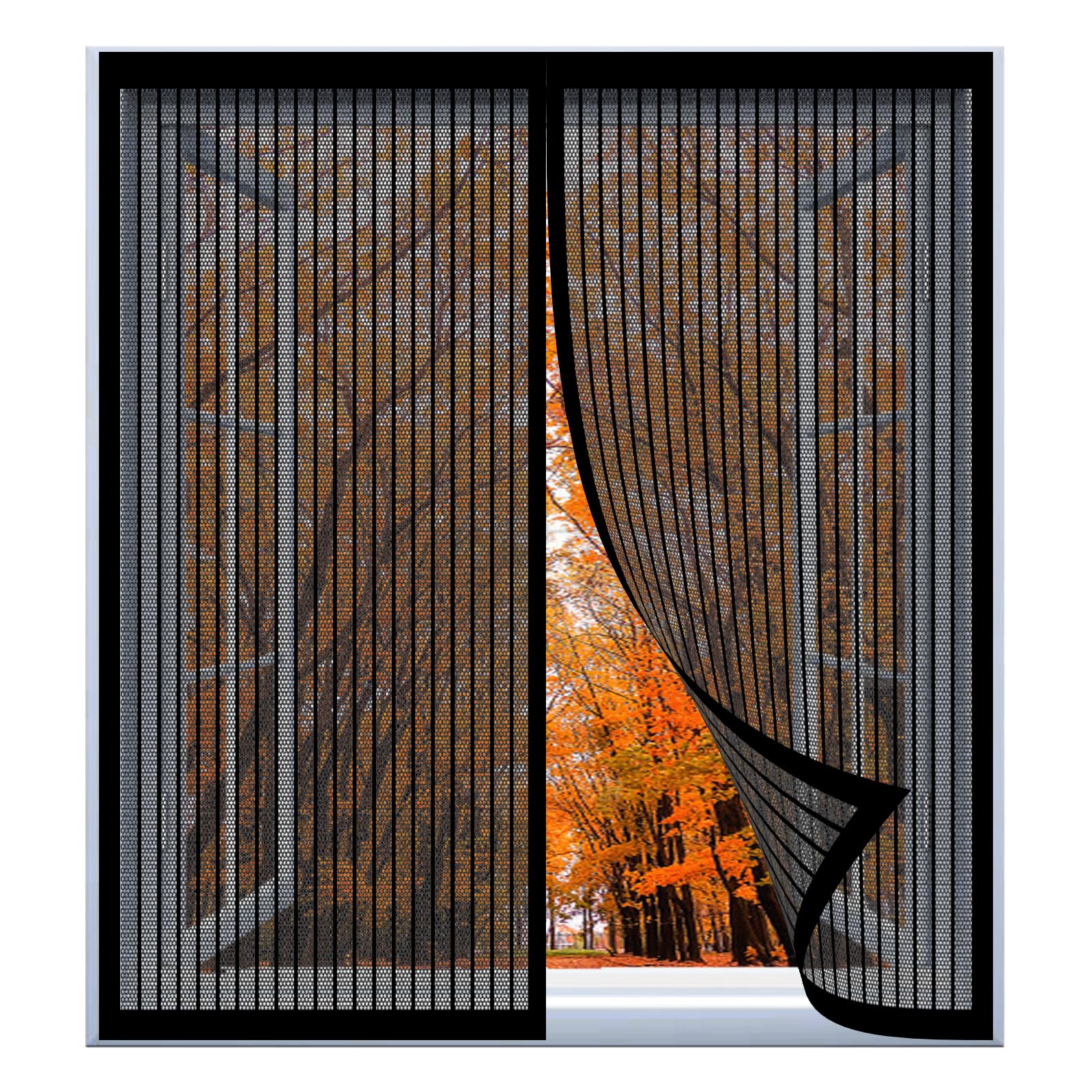 Moskitiera Na Moskitierę 113 x 129 cm Łatwa Instalacja Bez Wiercenia I Wkręcania Moskitiera Na Drzwiach O Dużej Wytrzymałości Siatki Okienne, Które Chronią Przed Owadami, Czarny
