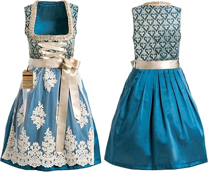 BAVARIA TRACHTEN Dirndl Dress Women German Oktoberfest Blue Without Blouse