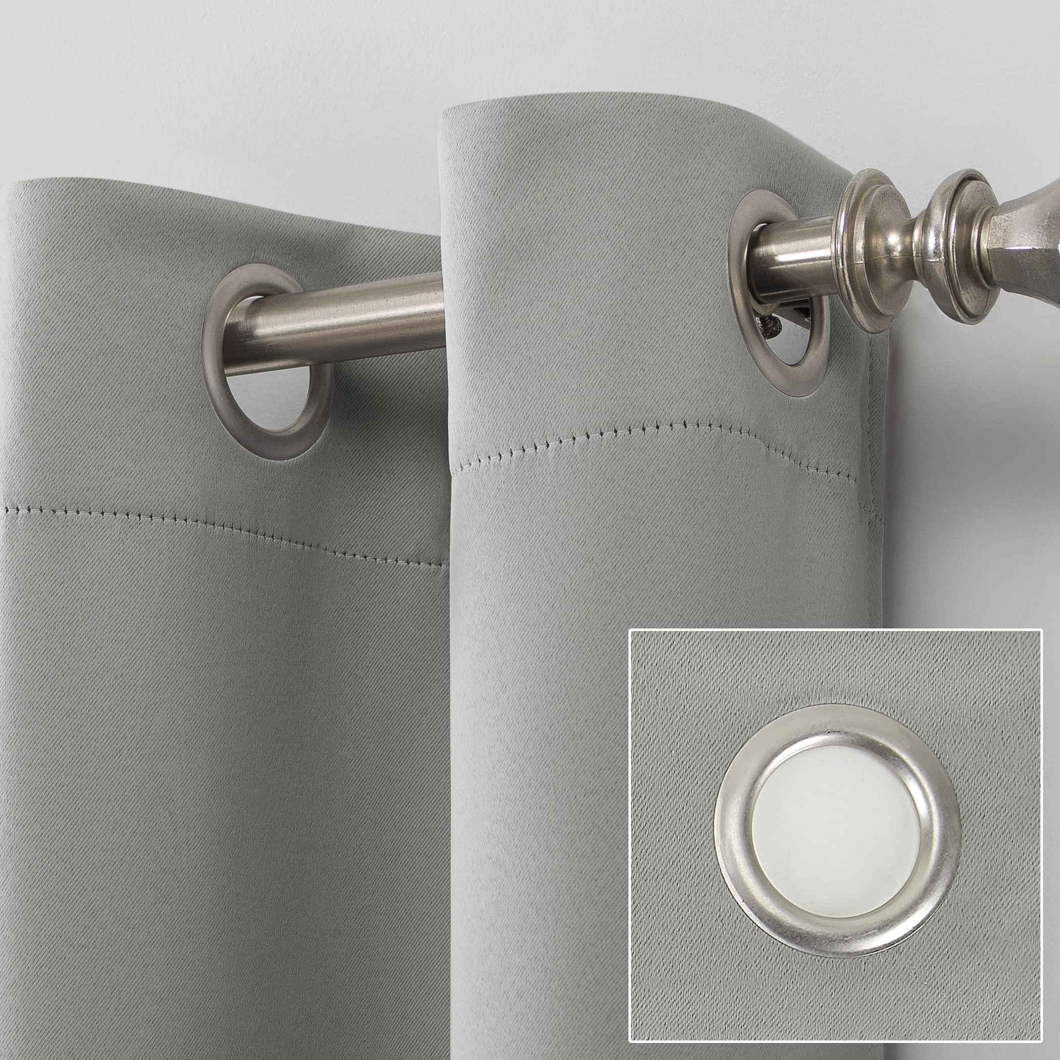 Sun Zero Soho 2-pack 2-pack Energy Efficient Blackout Grommet Curtain Panel Pair, 54" x 84", Silver, Silver Gray - Image 2