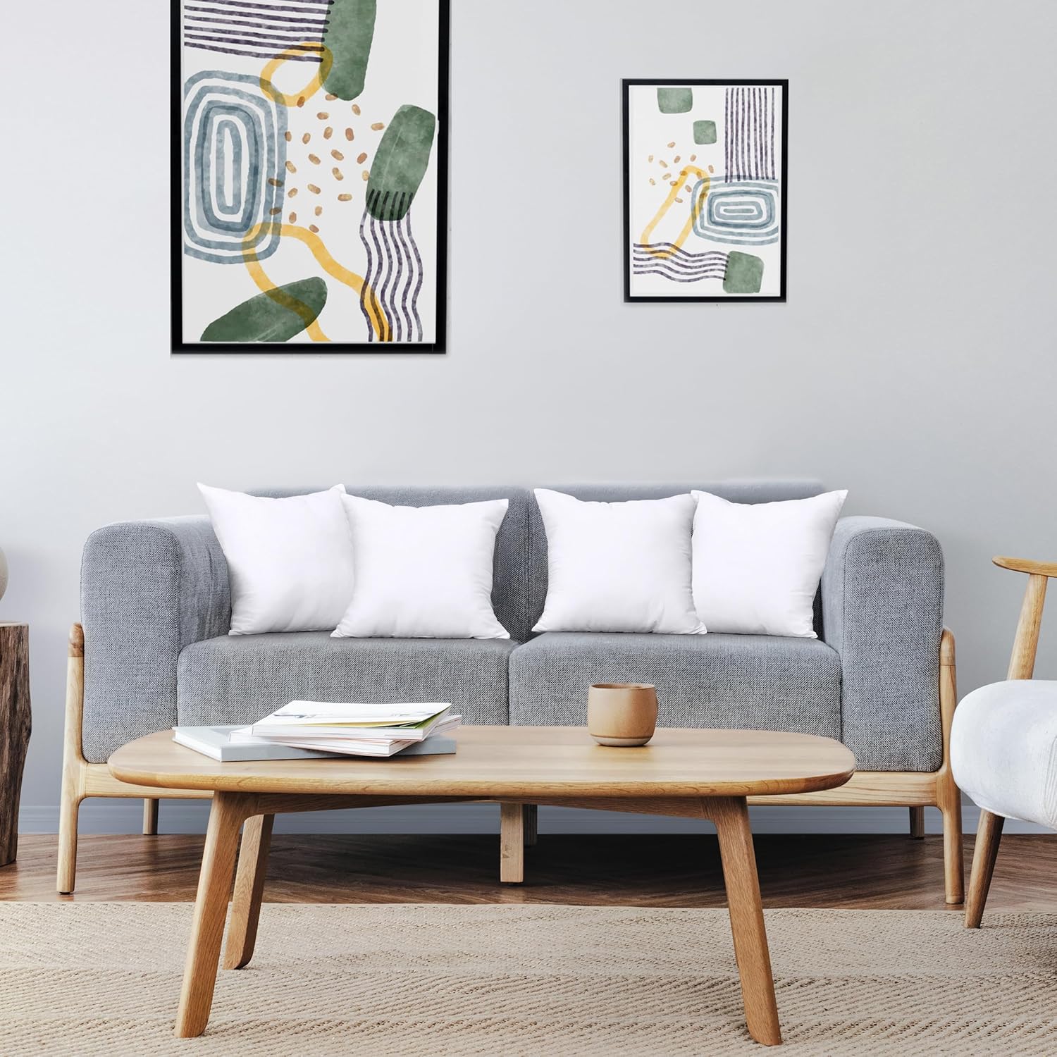 Utopia Bedding Throw Pillows (Set of 4, White) – 14 x 14 Inches Down Alternative Pillows for Bed, Sofa, and Couch - Fluffy Decorative Stuffer Pillow for Indoors & Outdoors