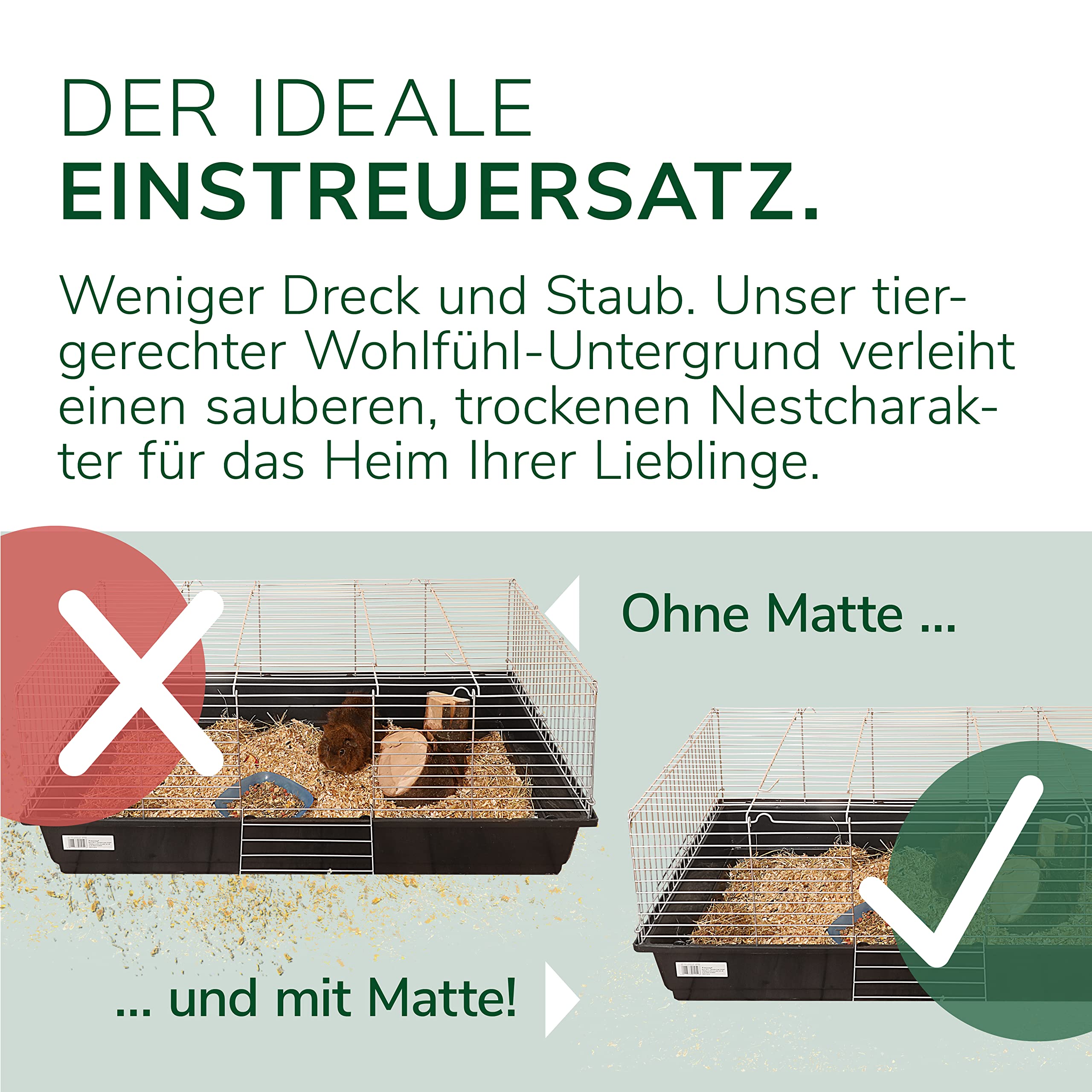 Natursache 10 Nagermatten aus Hanf, 100 x 50 x 1cm I Hanfmatten für Hasenstall, Kaninchenhaus, Hamsterkäfig I Bodenabdeckung für Käfige, Laufställe, Höhlen & Schlafplätze von Kleintieren & Nagern