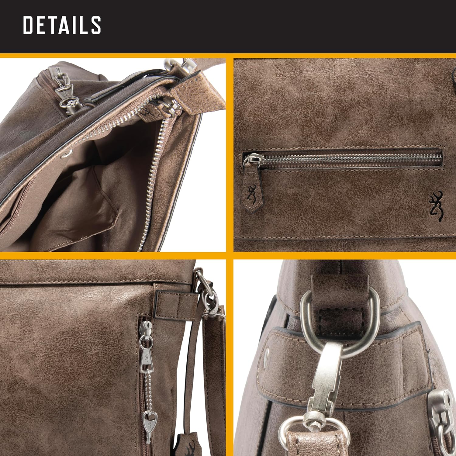 Browning Women's Concealed Carry Catrina Purse, Premium Holstered Handbag With Safety Locking Option - Image 8