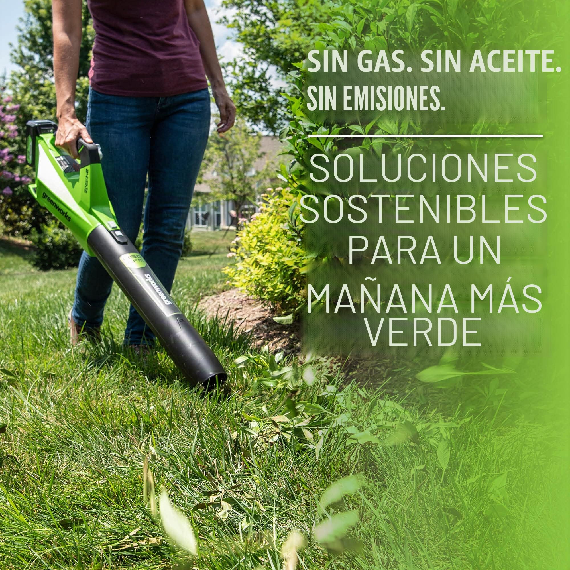 Greenworks Soplador 24V con Batería 4Ah y Cargador USB-C 65W, Brushless, 177 km/h, 12,18 m³/min, Cruise, Turbo BL24L411-01