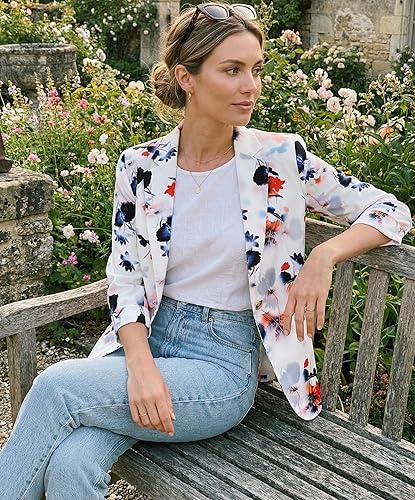 Miniatura 2 de Beninos Blazers - Chaqueta ligera de trabajo de oficina con manga 34 para mujer