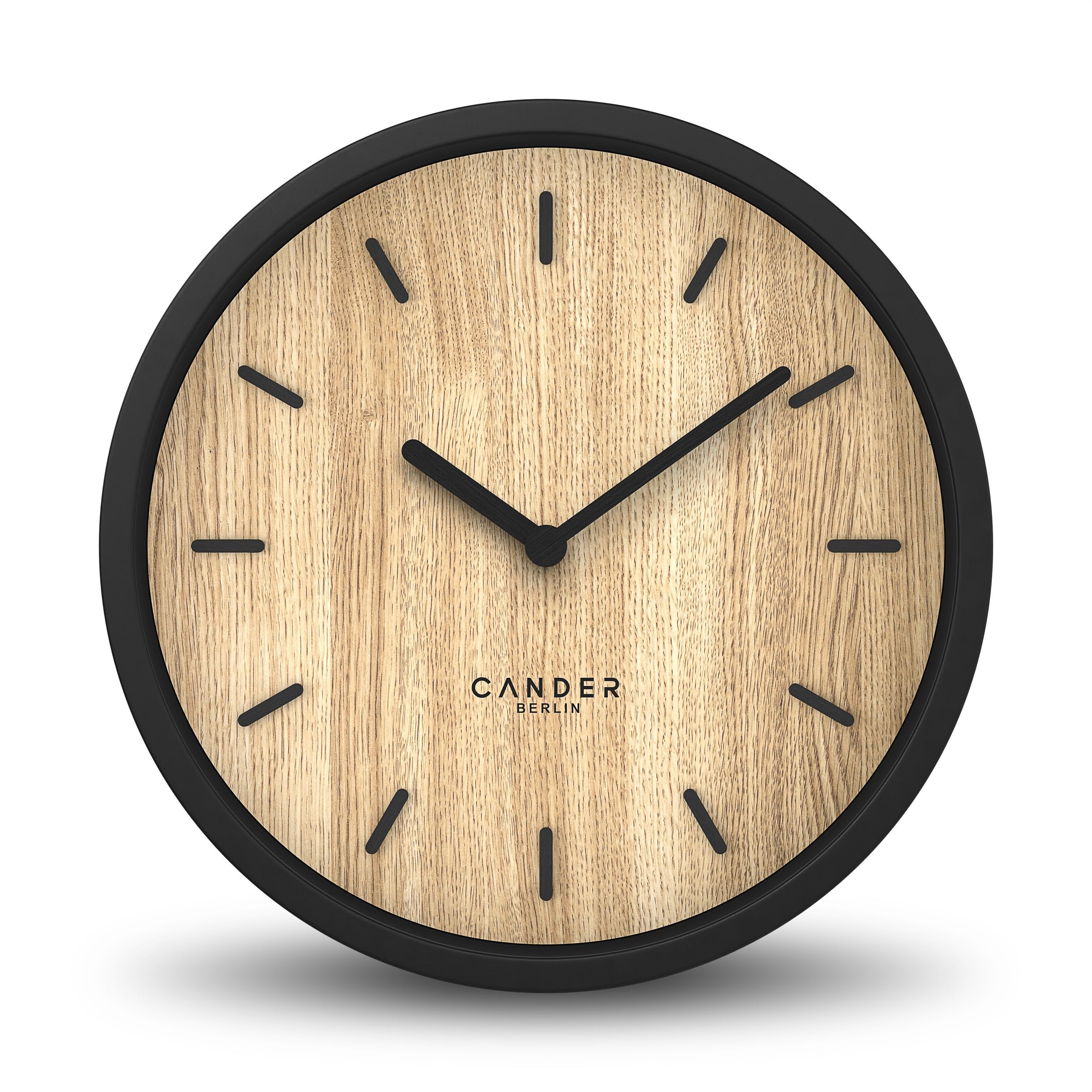 Horloge Murale Silencieuse Cander Berlin en Bois de Chêne Vintage 30 cm