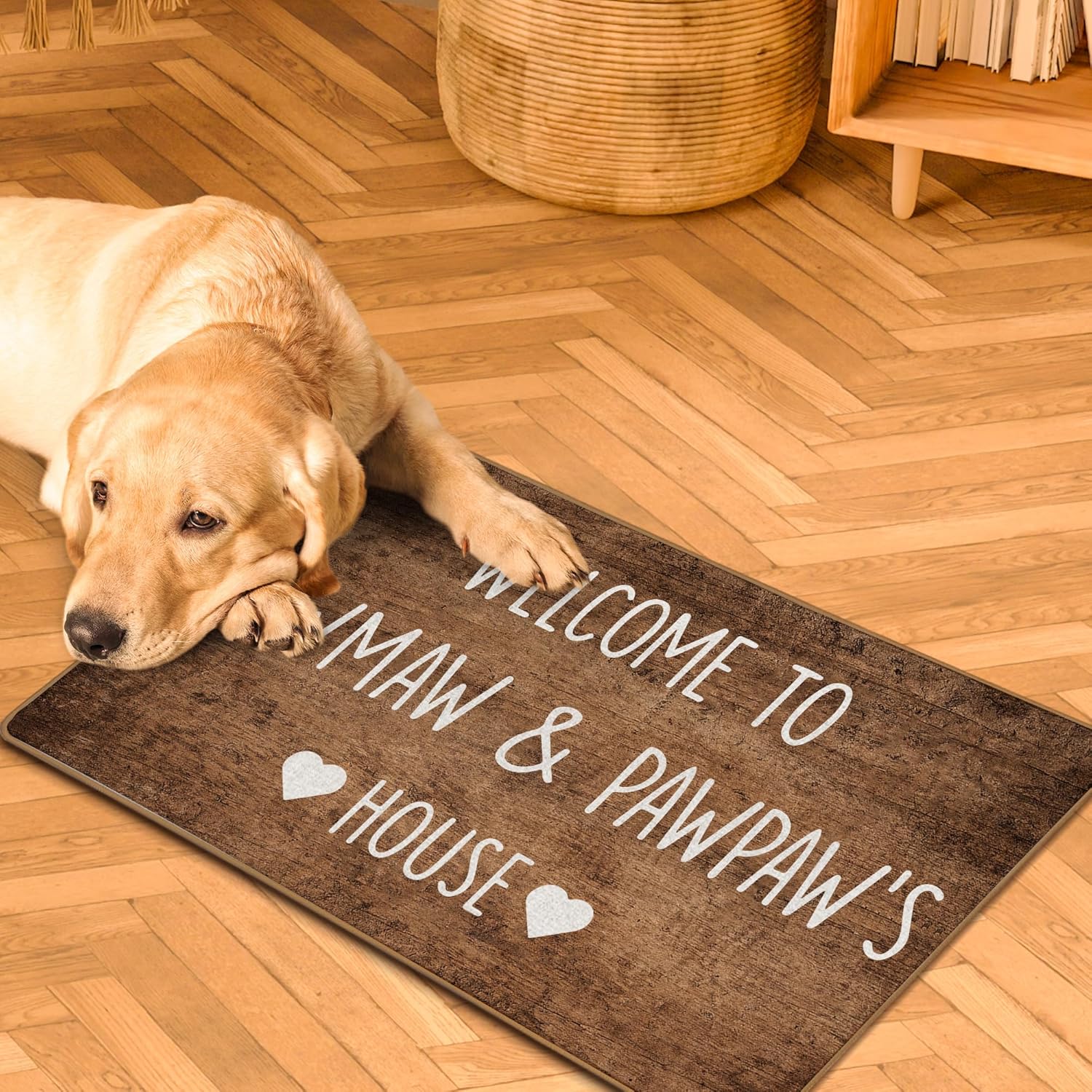 Mawmaw Pawpaw Gifts Door Mat, Grandparents Gifts Welcome Mat, Grandkids WelcomeSign Doormat, Gift for Mawmaw Pawpaws, Welcome toMawmaw and Pawpaw's House Front Door Entrance Decor, 17x29 Inch