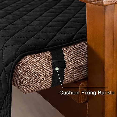 Vista 214 de Chun YI. - Funda reversible para sofá, funda para sillón, fácil de instalar, lavable, cubiertas para sala de estar. Negro