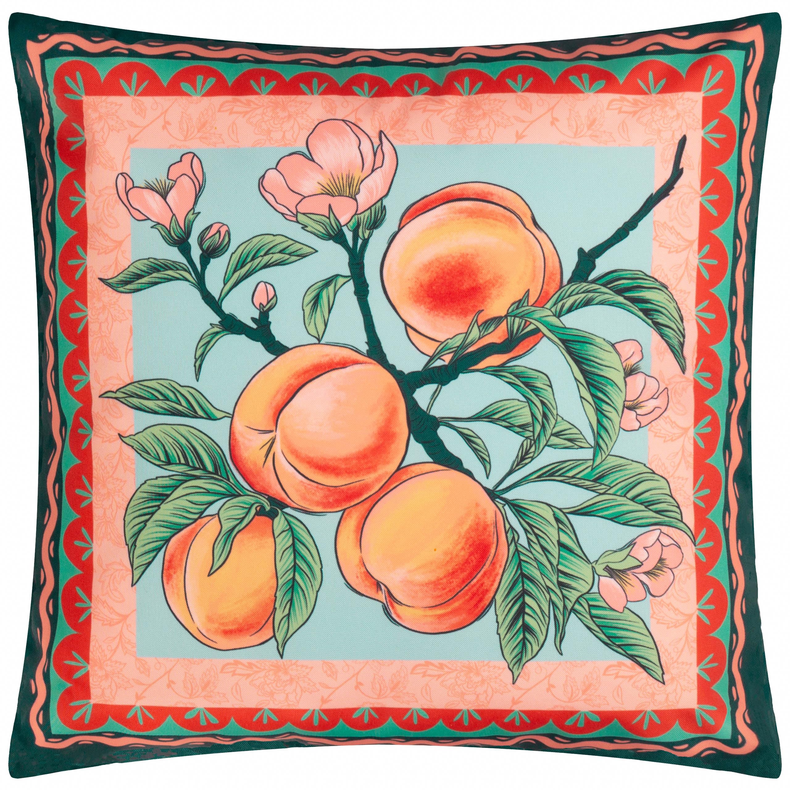 furn. Anemone Peaches Printed Outdoor Cushion Cover – Durable, Water-Resistant & Reversible for Year-Round Use (Cover Only, 45x45cm)
