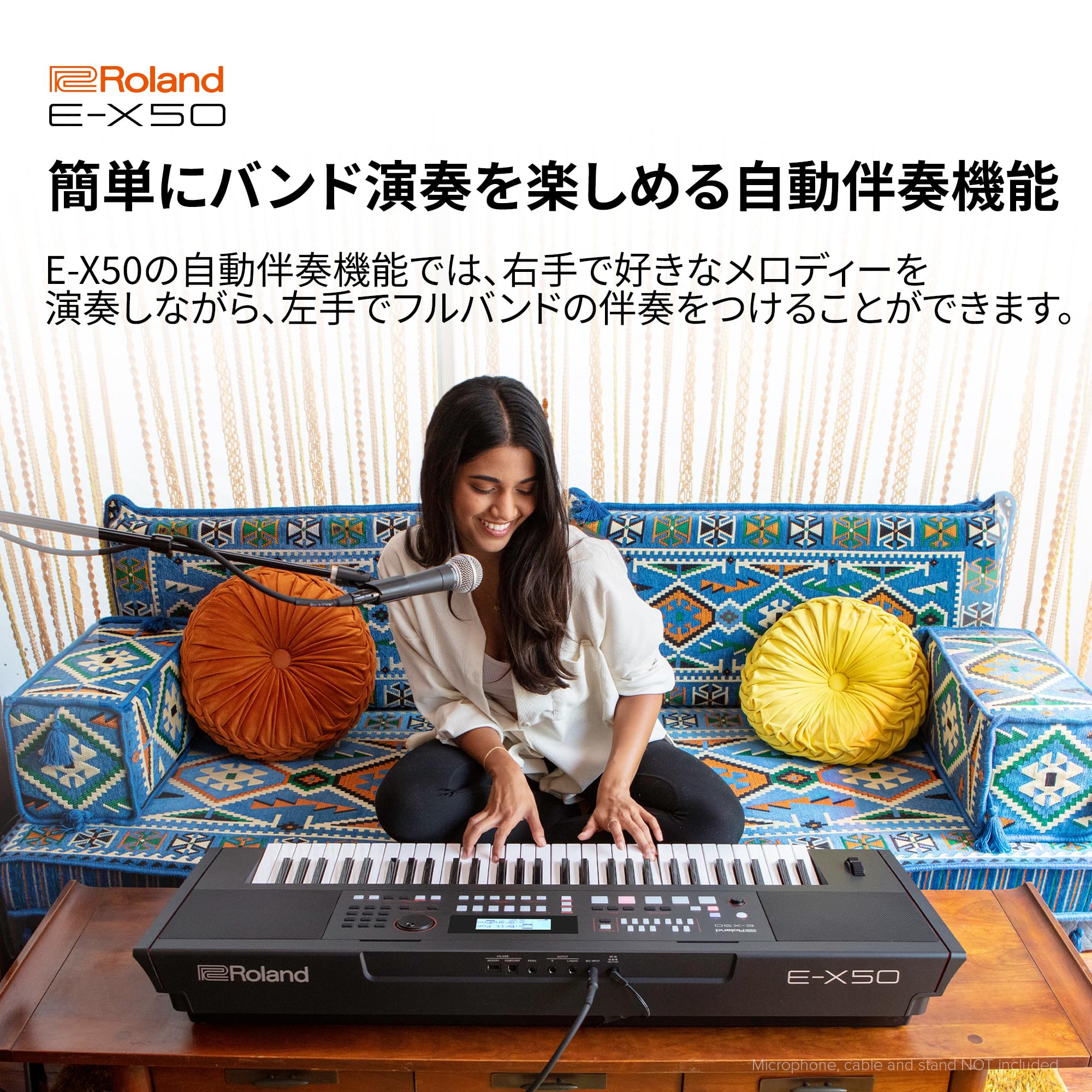 Roland E-X50 キーボード 61鍵 Roland E-X50 61-key Arranger - Black | Sweetwater
