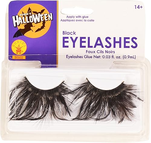 Rubies Pestañas Negras y Adhesivo