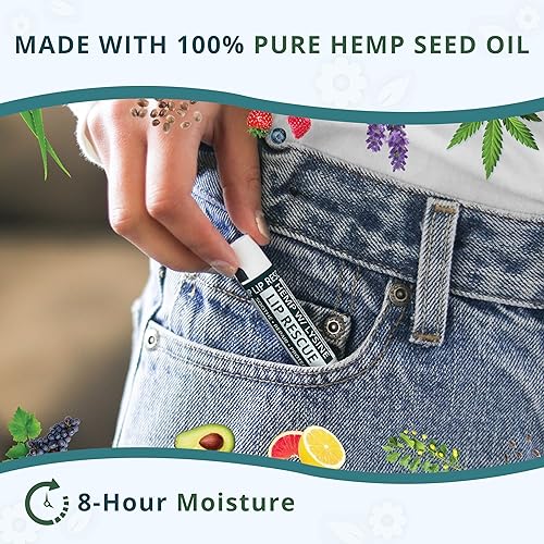 Miniatura 5 de Bálsamo labial de cáñamo con L-lisina y aceite de semillas | Acondicionador labial intenso para suavidad y retención de humedad | Cuidado de labios