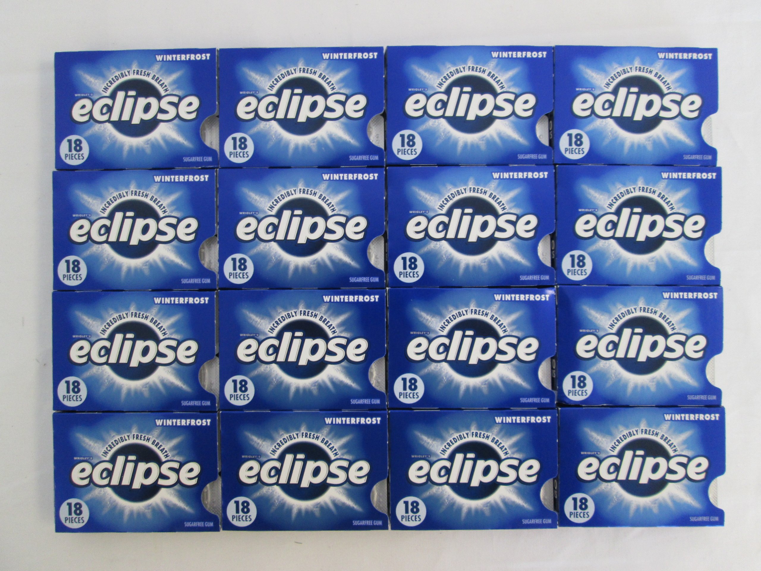 Eclipse Winterfrost, Sugar-free Gum: 16 Pack of 18 Pieces