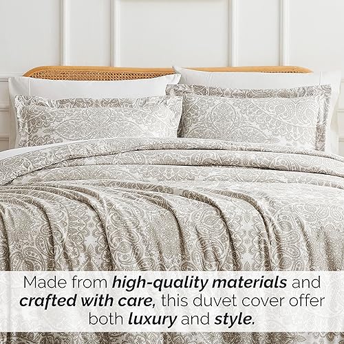 Miniatura 5 de Southshore Fine Living, Inc. Ashanti Collection - Juego de funda de edredón tamaño individual, funda de edredón de hueso suave, 2 piezas con una