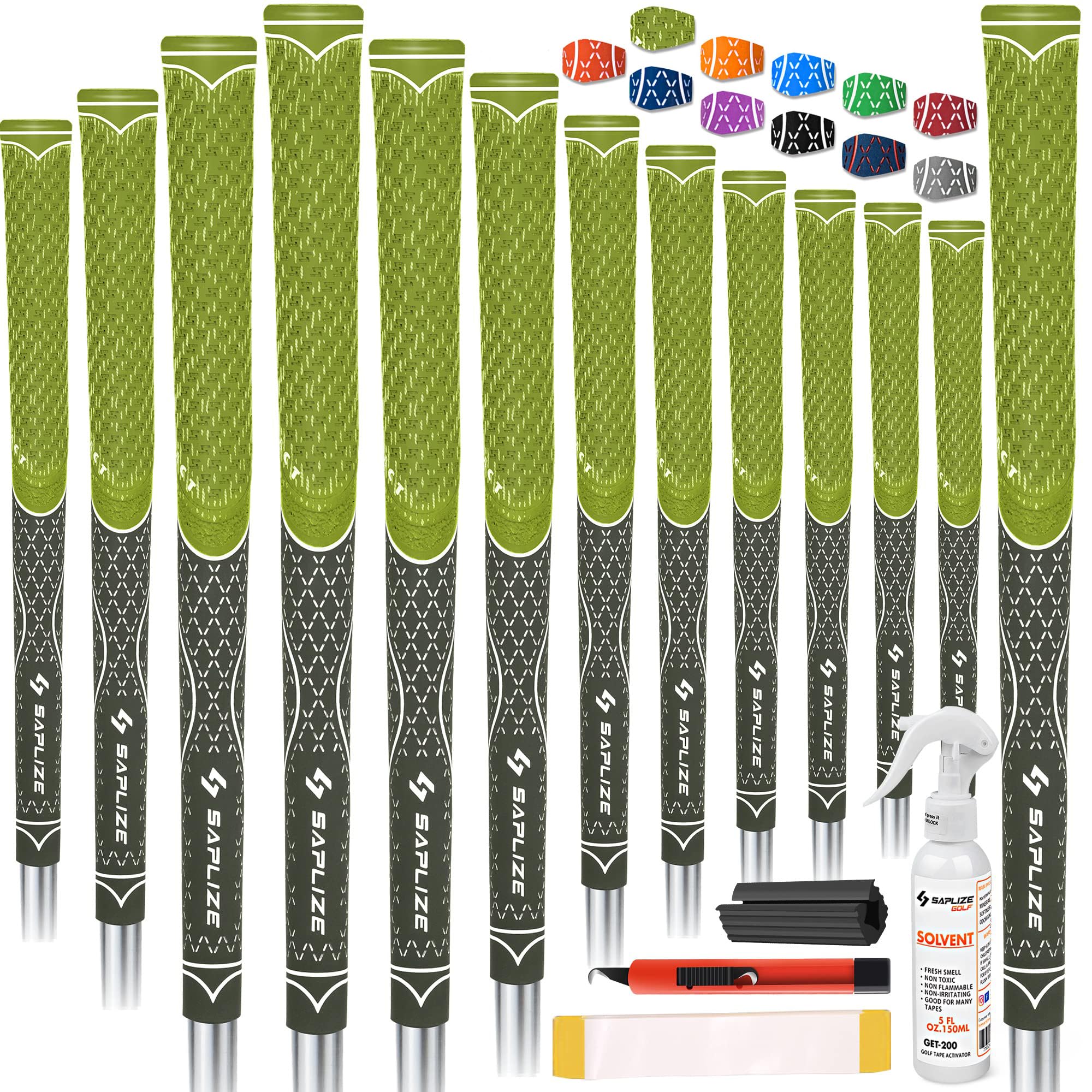 SAPLIZE Hybrid Golf Grips (CL07) Set of 13, Innovative Design, Cross