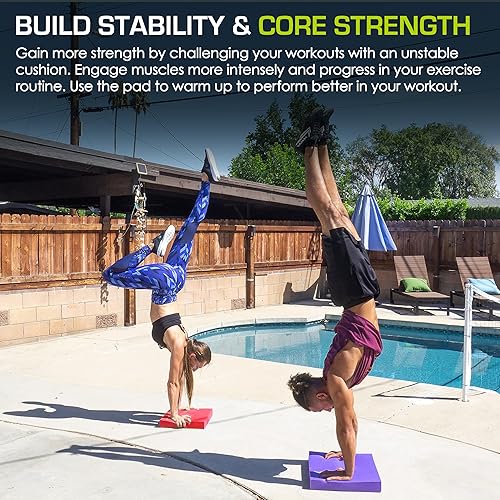 Miniatura 6 de ProsourceFit Almohadilla de equilibrio para ejercicios alfombrilla de espuma antideslizante acolchada grande y rodillera para fitness, entrenamiento