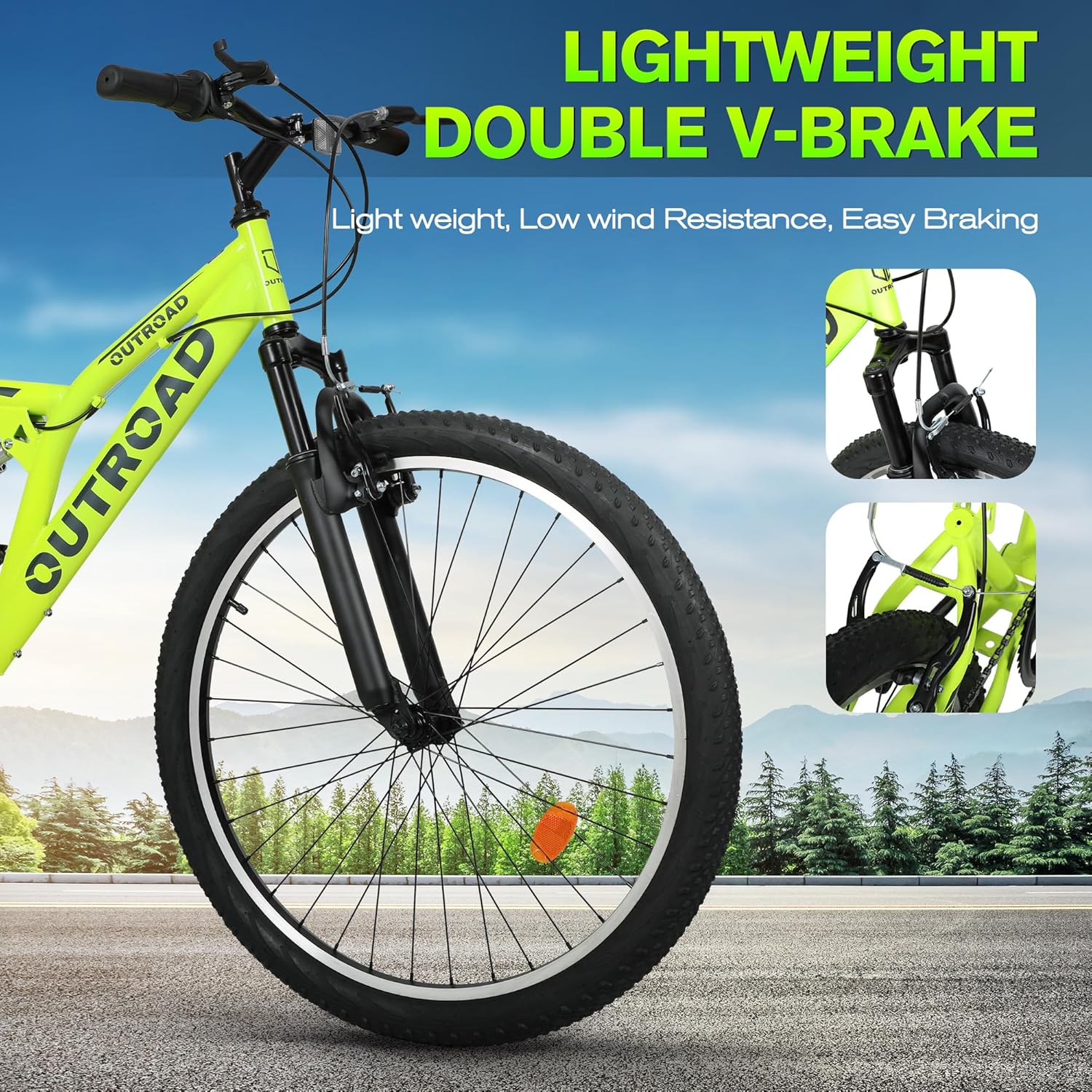 Mountain Bike for Adult Men Women, 26 Inch 7 Speed Mountian Bicycle with Dual Full Suspension, Dual V Brake MTB Bicycle, Multiple Colors