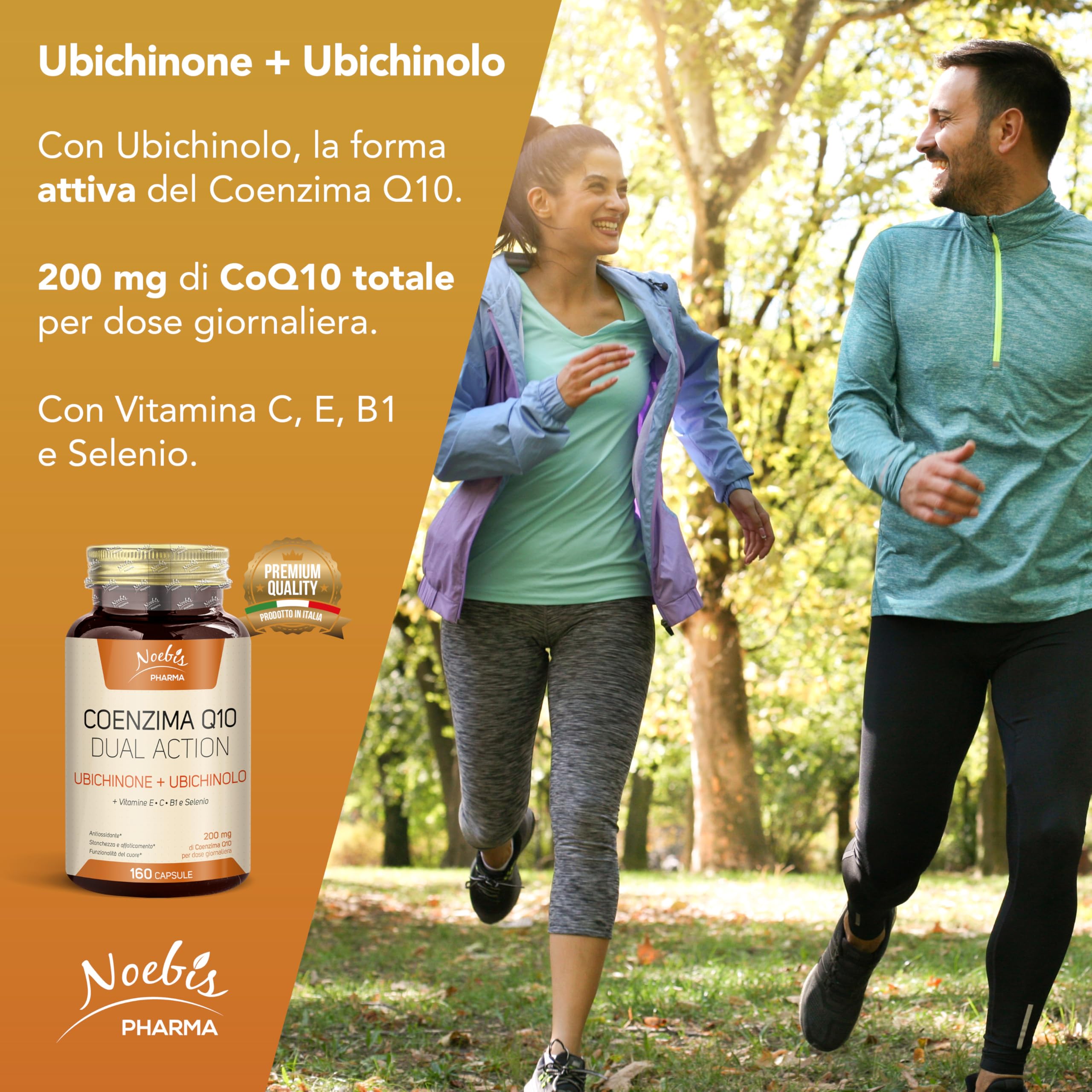 Noebis Pharma Coenzima Q10 Dual Action 200 mg per Dose – 960 Capsule (6 x 160) con Ubichinone e Ubichinolo – Confezione Sestupla