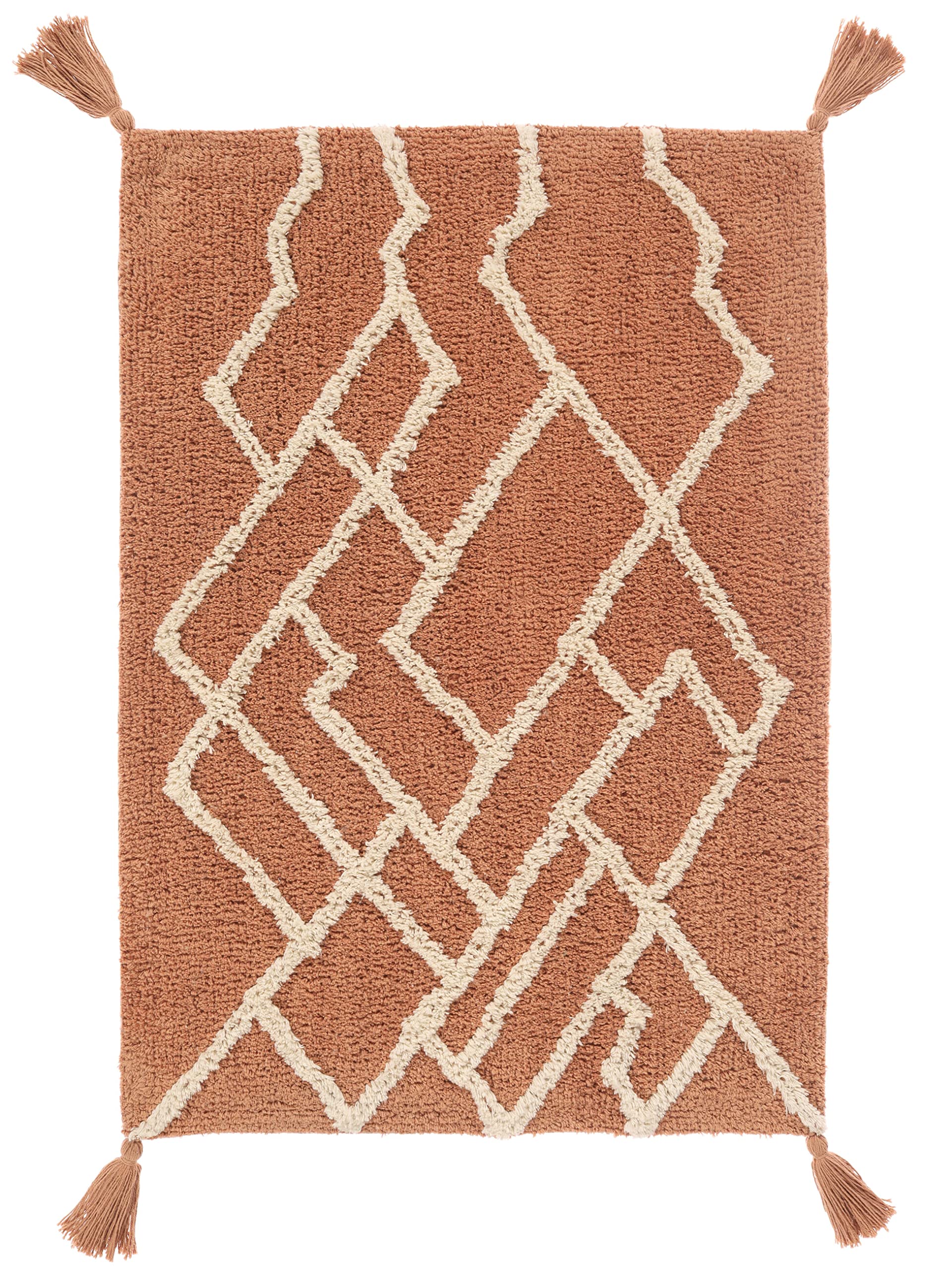Tappeto da bagno moderno in cotone a pelo corto, 90 x 60 cm, colore: giallo/Na (91,4 x 61 cm) lavabile in lavatrice