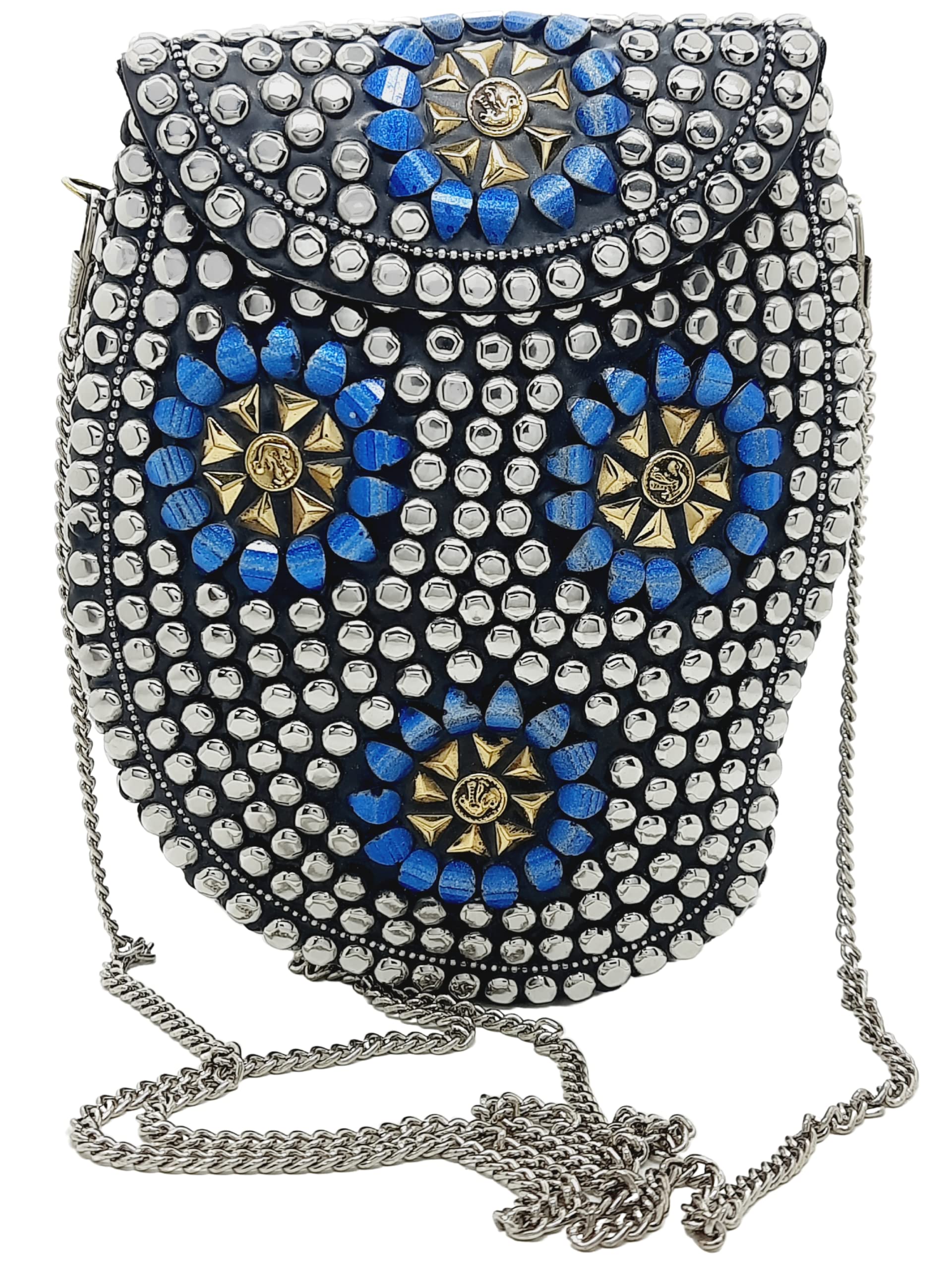 Trend Overseas Silver metal Beaded Ethnic purse Girls Bridal Bag cross body bag for women/Girl party clutch Metal clutches Vintage Brass (Owl) (B0BQCSMM74) Amazon Price History, Amazon Price Tracker