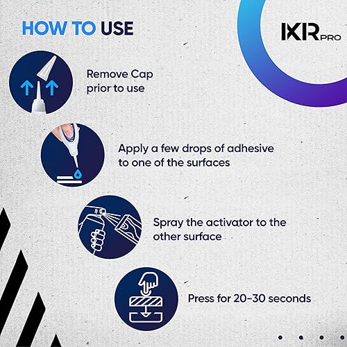 Miniatura 3 de Pegamento CA con kit activador (6 x 1.75 onzas delgado-medio-grueso + 2 x 16.9 onzas líquidas) Pegamento y activador de cianoacrilato, súper
