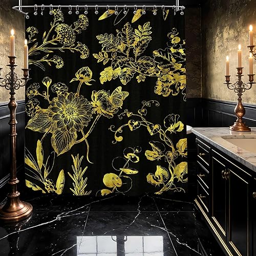 Miniatura 97 de Cortina de ducha azul marino de bosque Cortina de ducha azul oscuro de montaña y naturaleza para decoración de baño de hombres, tela impermeable con