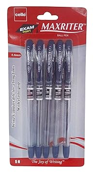 Cello Maxriter Ball Pen - Blue, Pack of 5 : Amazon.in: Office Products