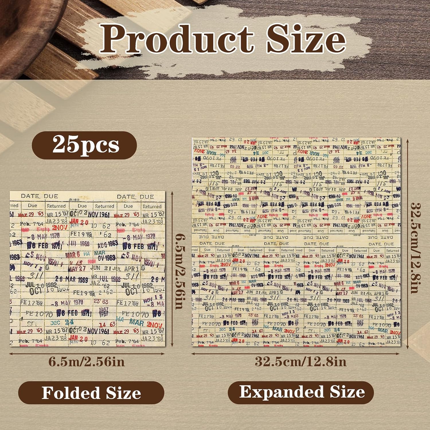 25Pcs Book Club Due Date Card Napkins Vintage Library Paper Napkins Disposable Beverage Party Decorations Books Lovers Gifts for Books Birthday Reading Themed Party Supplies