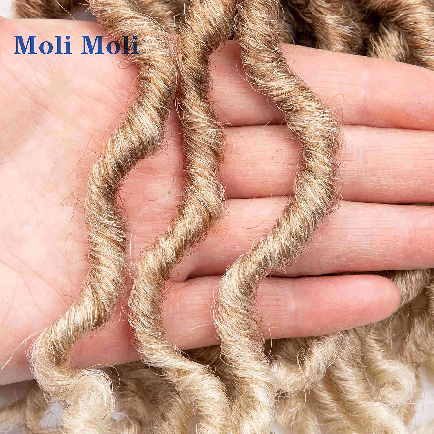 Moli Moli 6 Packs 7 Inch Curly Locs Crochet Hair Short Goddess Faux Locs For Women (27/613)