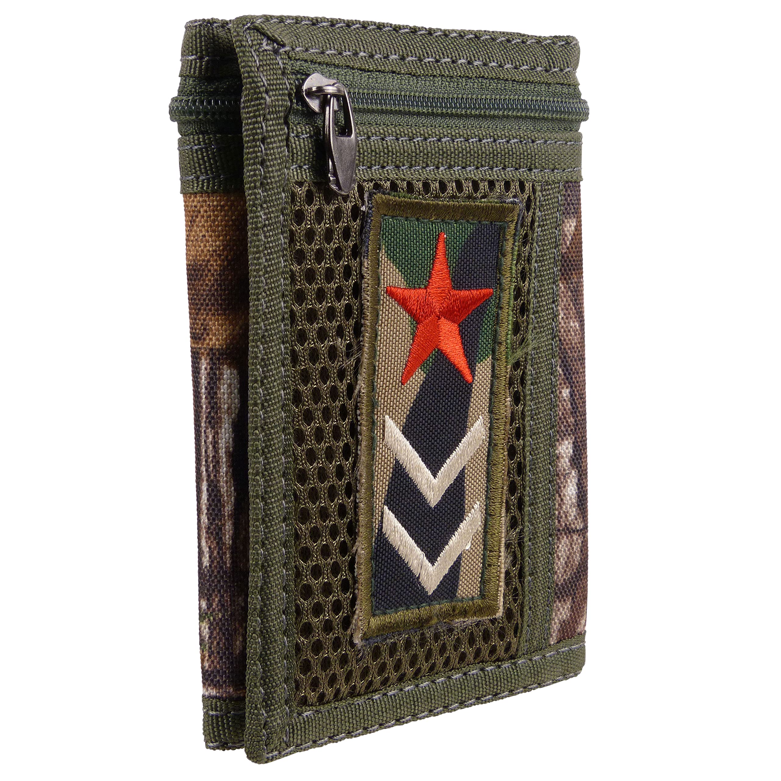 RED XMens Camouflage Canvas Wallet Cream Red Star
