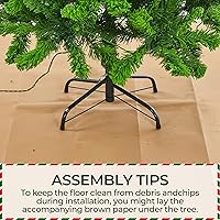 Vista 53 de Yaheetech Árbol de Navidad artificial preiluminado de 4.5 pies con luces blancas cálidas incandescentes, árbol de Navidad preiluminado completo