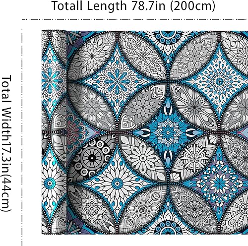 Miniatura 9 de JiffDiff Película de privacidad para ventana, color azul, película decorativa para tintado de ventana, vitral, adherencia estática, película