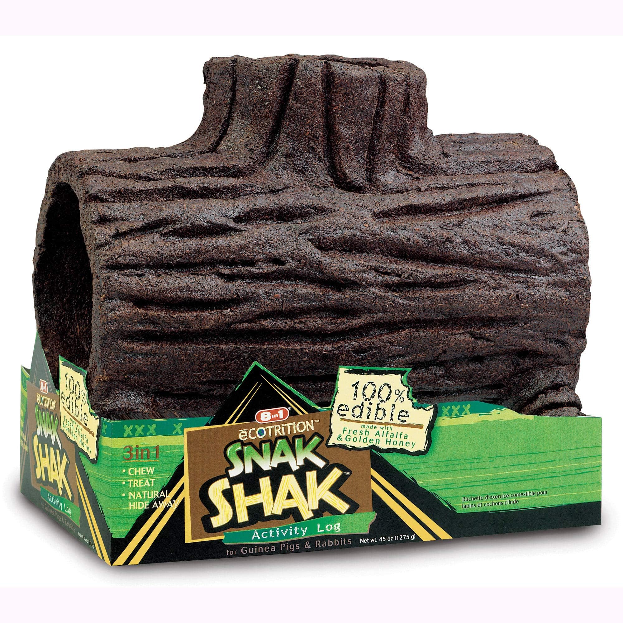 eCOTRITION Snak Shak Activity Log for Guinea Pigs & Rabbits, Large