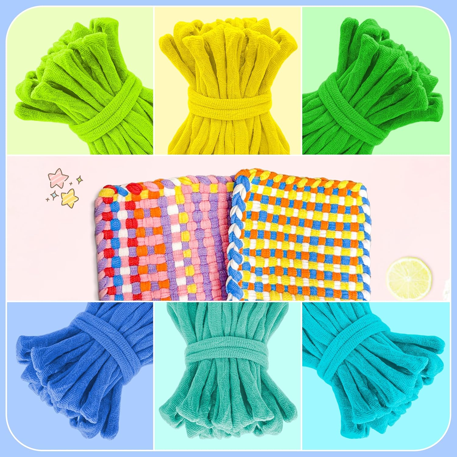 LINAYE 1000 PCS Loom Refill Loops, 12 Color Weaving Loom Refill Loops Kit for Potholder 6” 7” Size Pot Holder Loom Art and Crafts DIY Supplies for Adults Teens