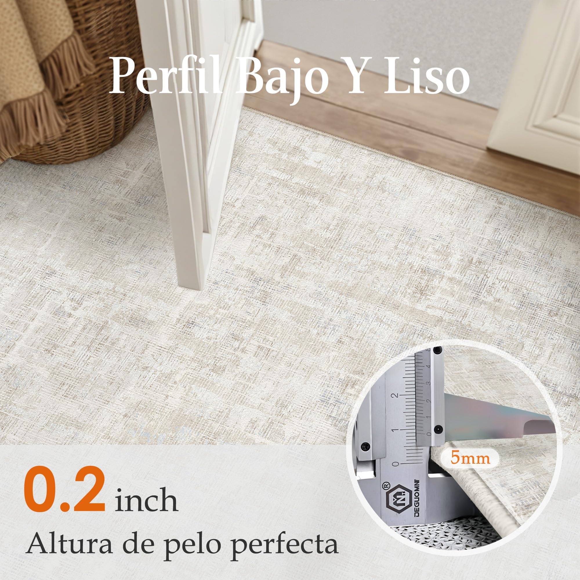 PureCozy Beige Alfombra Salon 200x300cm Habitacion Grandes Alfombras Moderna Antideslizante Lavable Lavadora Abstractas Carpete Dormitorio Sala Comedor Pie Cama Pelo Corto Carpet